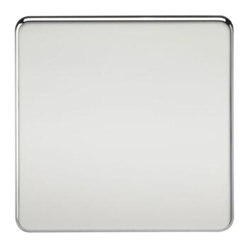 Screwless Polished Chrome Blanking Plates - 1 Gang Blanking Plate