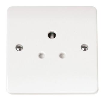 Mode 5A Single Round Pin Socket - White 