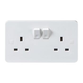 White 13A Switched Socket - 2 Gang