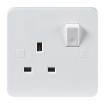 White 13A Switched Socket - 1 Gang