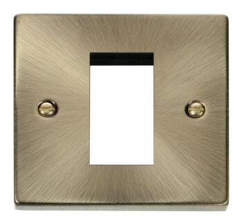 1 Gang Plate with Single Aperture - 1 Module Plate - Antique Brass
