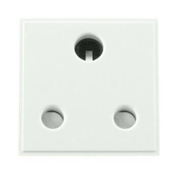 New Media Module - Round Pin Socket Outlet Module -  15A Round Pin Socket Outlet - White