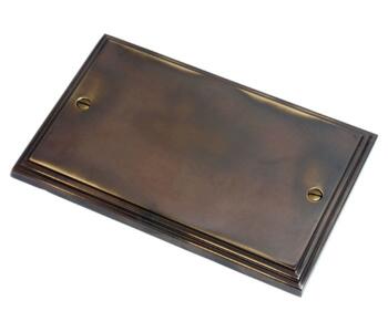 Aged Finish Blanking Plate  - 2 Gang Double Blank Plate