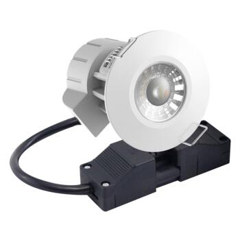 IP65 LED Fire-Rated Downlight - White - 8w Tri-Colour 600Lm
