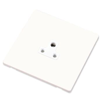 Screwless White Single Round Pin Socket Outlet - 2A 