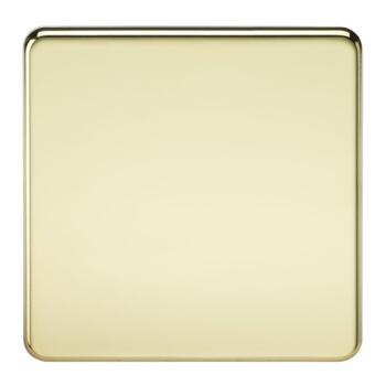 Screwless Polished Brass Blanking Plates - 1 Gang Blanking Plate