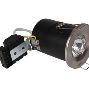 Black Nickel Fire Rated Downlight With Connector - Shower GU10 Fitting