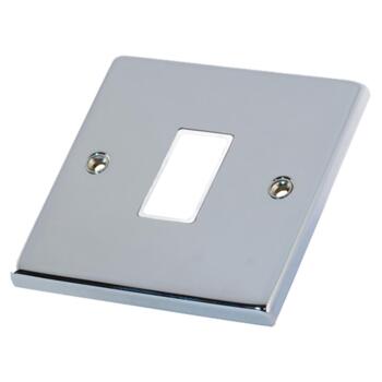 Satin Chrome Build Your Own Light Switch  - 1 Gang Single Empty plate