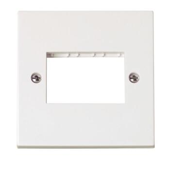 Polar White Empty Grid Switch plate - 3 module with white interior