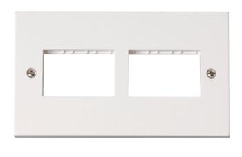 Polar White Empty Grid Switch plate - 3+3 module with white interior