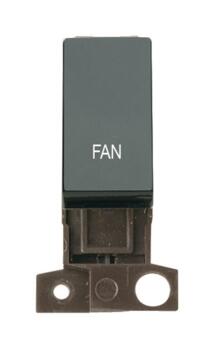 Mini Grid 13A Resistive 10AX DP Switch - Black - Fan