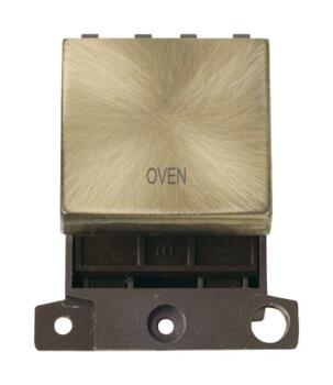 Mini Grid Antique Brass 20A DP Ingot Switch Module - Oven