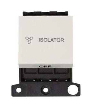 Mini Grid 10A 3 Pole Fan Isolation Switch Module - Polar White