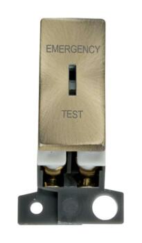 Mini Grid Ingot 13A DP Emergency Test Keyswitch - Antique Brass