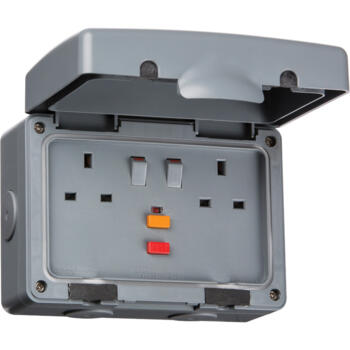 IP66 13A RCD Switched Socket - Double