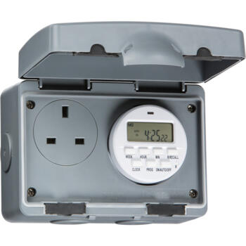 IP66 13A 7 Day Digital Timer Socket - Double