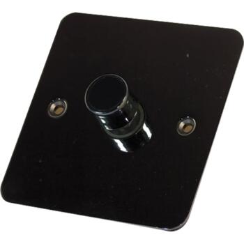 Flat Plate Black Nickel Dimmer Switch 400W - Single Dimmer Switch - 1 Gang 2 Way 400W