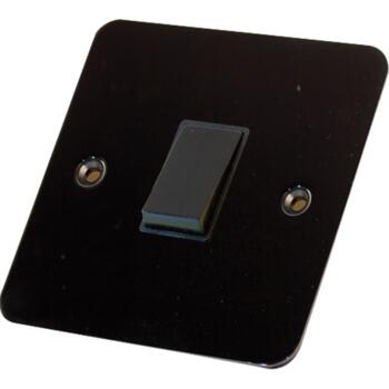 Flat Plate Black Nickel Light Switch 10AX 2 Way - Single Light Switch - 1 Gang 2 Way