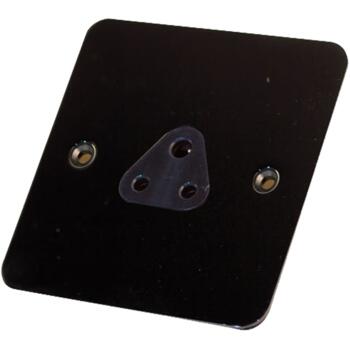 Flat Plate Black Nickel Round Pin Socket - 2A 3 Pin Socket