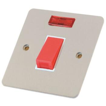 45 Amp DP Switches with White Inserts - Single with Neon and White Inserts