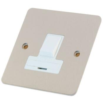 Flat Plate Satin Chrome 13A Switched Fused Spur - 13A DP Switched Fused Spur