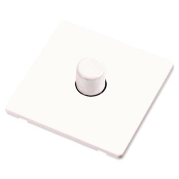 Screwless White Empty Dimmer Switch - 1 Gang Single