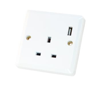 Single 13a Socket with USB Charger