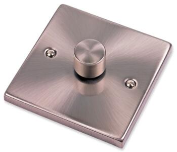 Satin Chrome Empty Dimmer Switch - 1 Gang Single