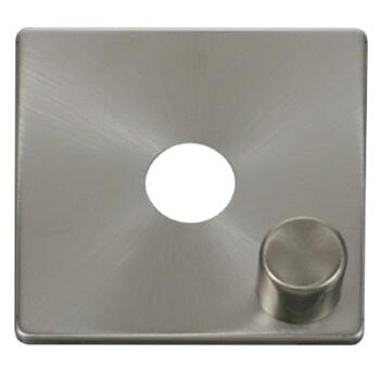 Screwless Polished Chrome **EMPTY** Dimmer Switch - 1 Gang Empty Plate Without Modules