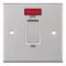 Slimline Satin Chrome 45A 1G DP Cooker/Shower Switch  - White Interior With Neon