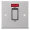 Slimline Satin Chrome 45A 1G DP Cooker/Shower Switch  - Black Interior With Neon