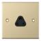 Slimline 2A Single Round Pin Socket - Satin Brass - With Black Interior