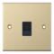 Slimline Single RJ45 Data Outlet Socket -Sat Brass - With Black Interior