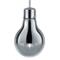 280mm Chrome & Glass Light Bulb Style Pendant - Fitting
