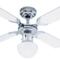 Pearl 105cm Indoor Ceiling Fan with Light Kit Stainless Steel Finish with Reversible Light Maple/Whi - 36" Chrome