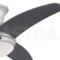 Quince 24-Inch Reversible Six-Blade Indoor Ceiling Fan White Finish with Two-Light Opal Frosted Glas - 48" Brushed Aluminium