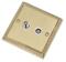 Georgian Brass Satellite & TV Socket -Co-ax Outlet - With White Interior