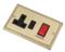 Georgian Brass Cooker Switch with Socket 45A DP - With Black Interior