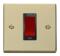 Polished Brass Cooker/Shower Isolator Switch 45A - With Black Interior