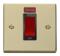 Polished Brass Cooker or Shower Isolator Switch45A - With Black Interior