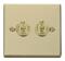 Polished Brass Toggle Switch - Double 2 Gang Twin - Polished Brass 