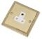 Georgian Brass Single Round Pin Socket - 5A 1 Gang - With White Interior