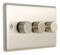 Satin Stainless Steel Dimmer Switch 400w/LED - 3 Gang 2 Way Triple	