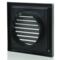 Black Vent Grille Fixed Louvre - 4" 100mm
