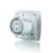White Quiet Designer Extractor Fan 4" 100mm IP45 Zone 1 - With humidistat and timer