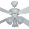 Montana All White Ceiling Fan with Light	 - 42" (1070mm)