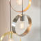 Satin Brass Light Hoop Pendant  - 3 Light Fitting
