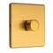 Screwless Satin Brass Dimmer Switch LED Compatible - Single 1 Gang 2 Way