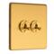 Screwless Satin Brass Toggle Light Switch - Double 2 Gang 2 Way