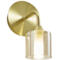 Satin Brass Single Up or Down G9 Wall Light With Champagne Tinted and Frosted Glass - 1 Light